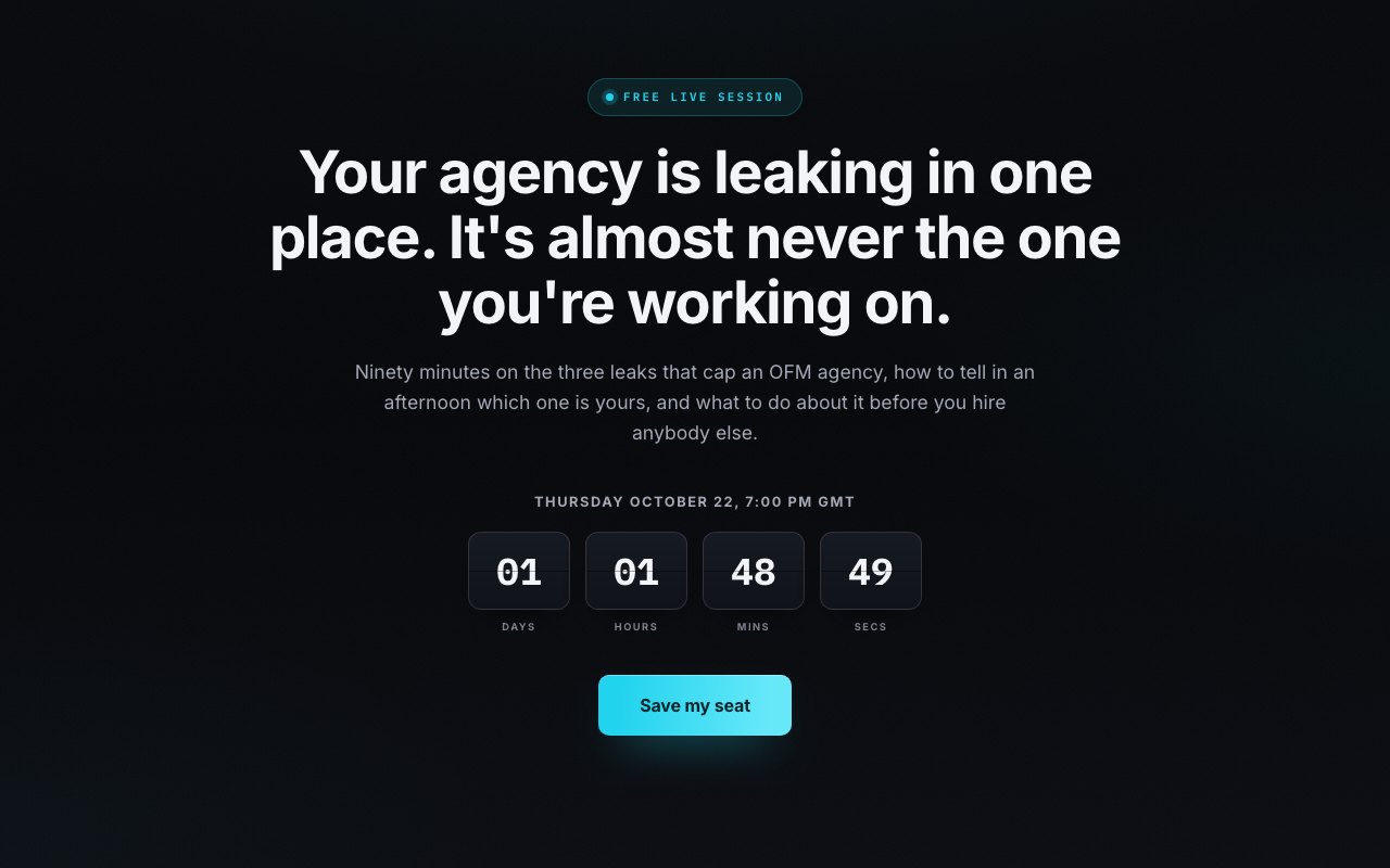 Registration page preview